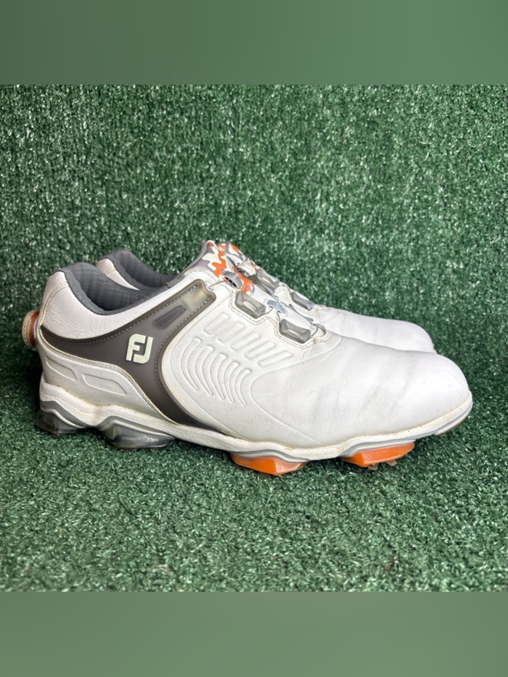 Footjoy Golf Shoes Men's 11 M Tour S BOA Laceless White Orange 55303 Performance
